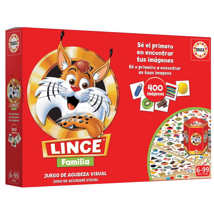 Educa Lince Édition Familia 19207 - Jeu de société d'observation et de rapidité avec application interactive - Version espagnole - À partir de 6 ans Educa Lince Édition Familia 19207 - Jeu de société d'observation et de rapidité avec application interactive - Version espagnole - À partir de 6 ans