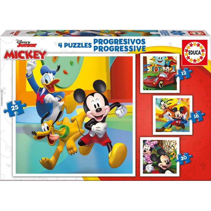 Educa Disney Puzzles Progressifs Mickey & Friends 12-16-20-25 pièces dès 3 ans - Espagnol Educa Disney Puzzles Progressifs Mickey & Friends 12-16-20-25 pièces dès 3 ans - Espagnol