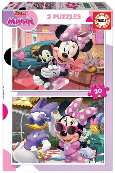 Educa Puzzle Minnie - 2 x 20 Pièces - Jeu de Puzzle pour Enfants de 3 à 5 Ans