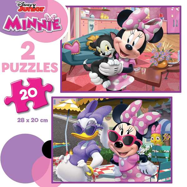 Educa Puzzle Minnie - 2 x 20 Pièces - Jeu de Puzzle pour Enfants de 3 à 5 Ans
