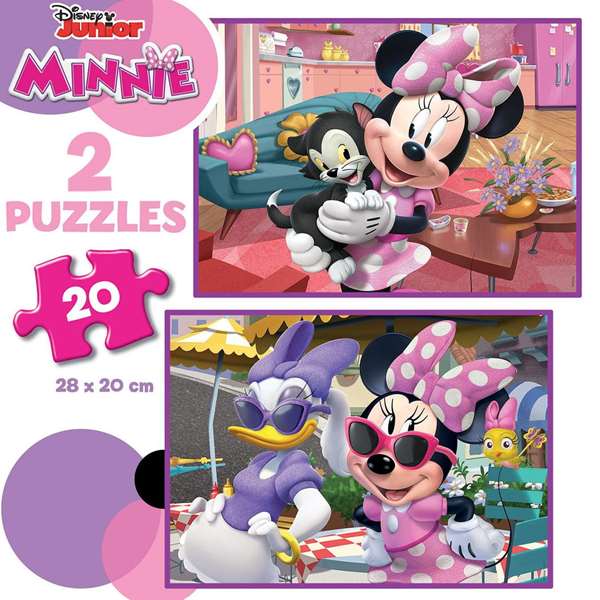 Educa Puzzle Minnie - 2 x 20 Pièces - Jeu de Puzzle pour Enfants de 3 à 5 Ans