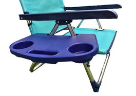 Soportes Plásticos - Table de chaise de plage pliable 23x37x4 cm - Modèles assortis (Azul, Pistacho) - Multilingue