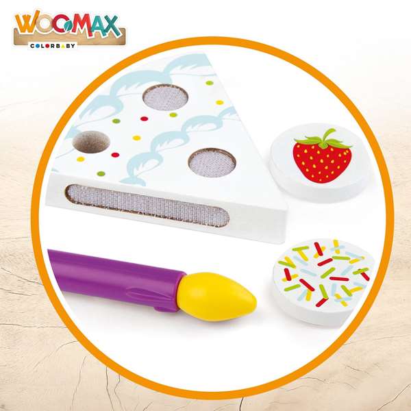 Color Baby Gâteau d'anniversaire en Bois 26 Pièces - Woomax - Jouet Éducatif 3 Ans