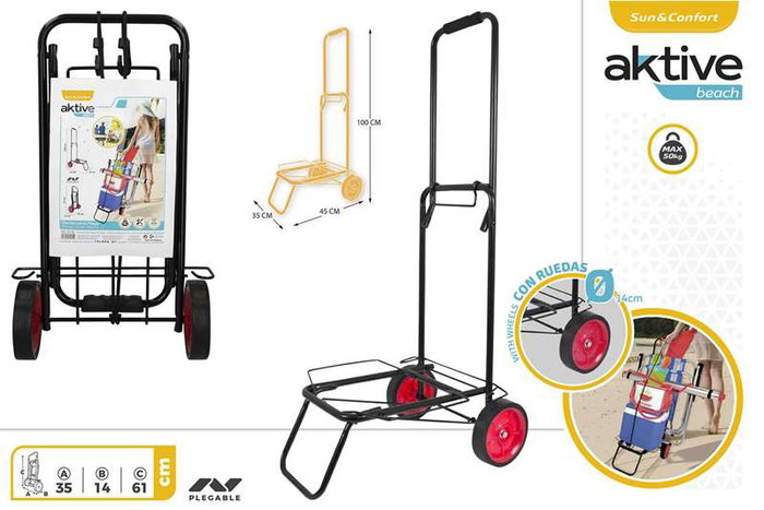 Color Baby - Chariot de transport multiusage plage, capacité 50 kg, dimensions 35 x 14 x 61 cm, métal Color Baby - Chariot de transport multiusage plage, capacité 50 kg, dimensions 35 x 14 x 61 cm, métal