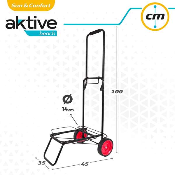 Color Baby - Chariot de transport multiusage plage, capacité 50 kg, dimensions 35 x 14 x 61 cm, métal Color Baby - Chariot de transport multiusage plage, capacité 50 kg, dimensions 35 x 14 x 61 cm, métal