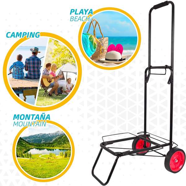 Color Baby - Chariot de transport multiusage plage, capacité 50 kg, dimensions 35 x 14 x 61 cm, métal Color Baby - Chariot de transport multiusage plage, capacité 50 kg, dimensions 35 x 14 x 61 cm, métal