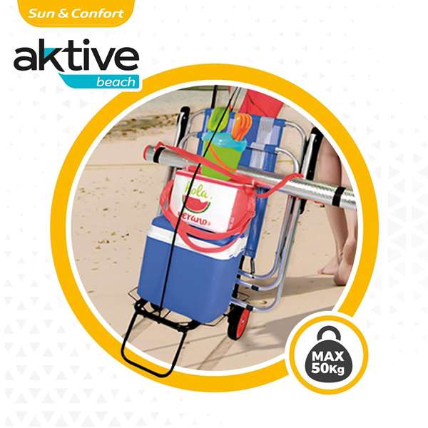 Color Baby - Chariot de transport multiusage plage, capacité 50 kg, dimensions 35 x 14 x 61 cm, métal Color Baby - Chariot de transport multiusage plage, capacité 50 kg, dimensions 35 x 14 x 61 cm, métal