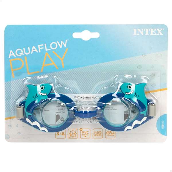 Intex Fun Goggles - Lunettes de natation enfant avec motifs amusants, pour 3 à 8 ans, modèles assortis, en plastique