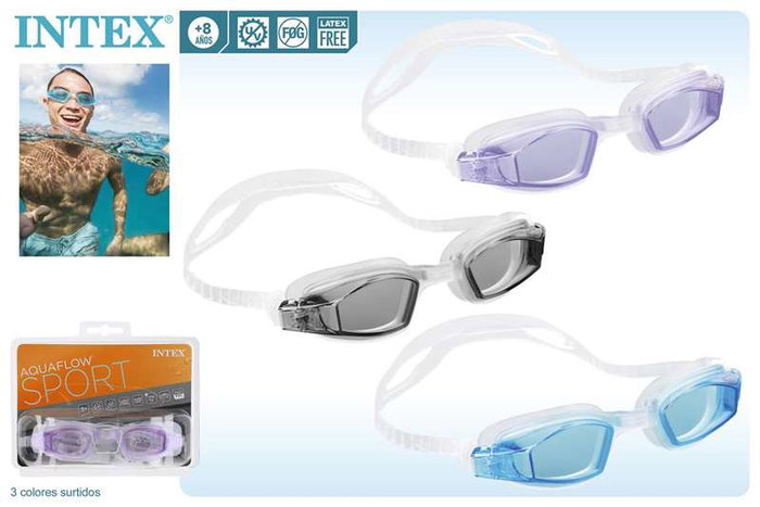 Intex Lunettes de natation Free Style Sport Goggles pour enfants (dès 8 ans) - Modèles assortis - Réf. Lente natación juvenil