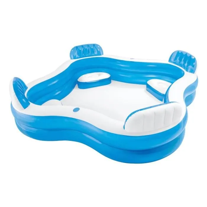Intex 56475 Piscine familiale octogonale bleue avec sièges et appuie-tête 229 x 229 x 66 cm