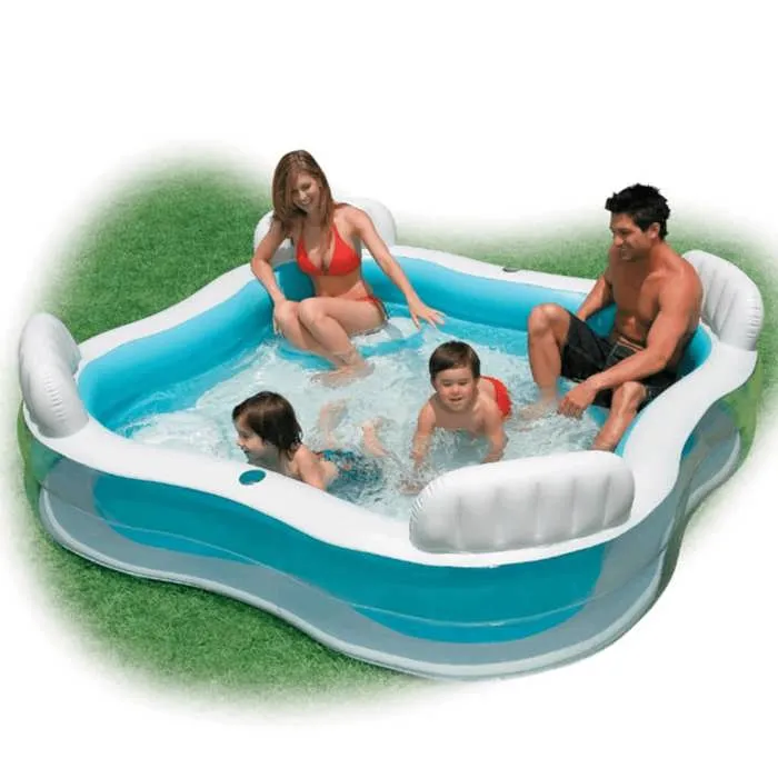 Intex 56475 Piscine familiale octogonale bleue avec sièges et appuie-tête 229 x 229 x 66 cm