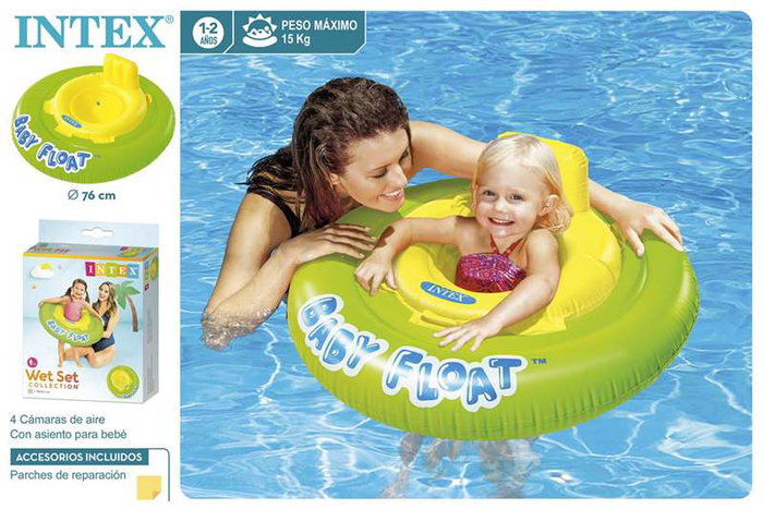Intex Bouée de bain bébé ronde, 76 cm, pour 6 mois à 2 ans, PVC