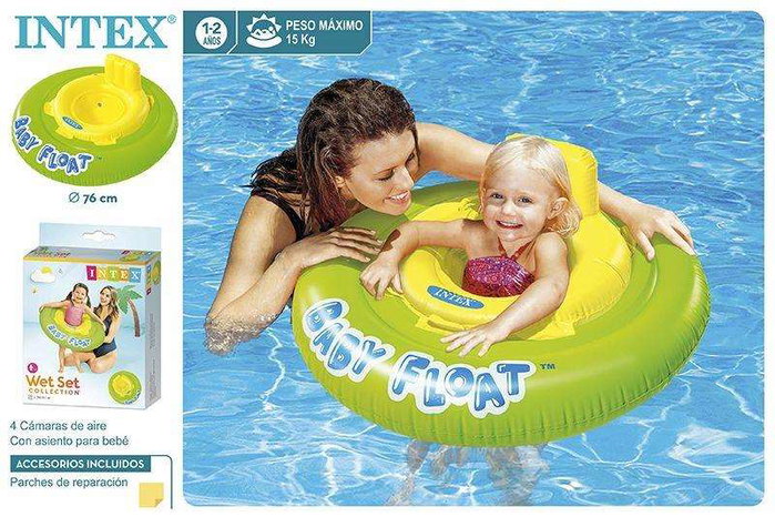 Intex Bouée de bain bébé ronde, 76 cm, pour 6 mois à 2 ans, PVC