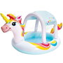 Intex - Piscine gonflable Licorne avec douche et toit, capacité 130 litres, pour enfants à partir de 2 ans, dimensions 254 x 132 x 109 cm, en PVC, forme ronde