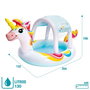 Intex - Piscine gonflable Licorne avec douche et toit, capacité 130 litres, pour enfants à partir de 2 ans, dimensions 254 x 132 x 109 cm, en PVC, forme ronde