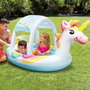 Intex - Piscine gonflable Licorne avec douche et toit, capacité 130 litres, pour enfants à partir de 2 ans, dimensions 254 x 132 x 109 cm, en PVC, forme ronde
