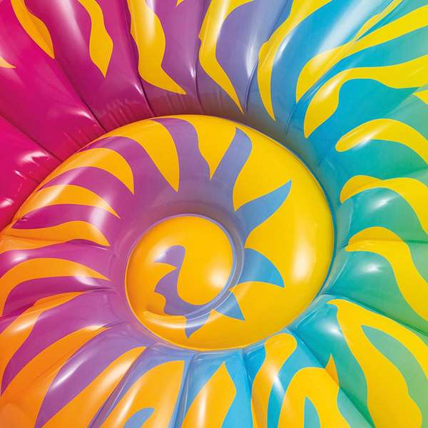Intex - Colchonnette tapis de sol en forme de coquille escargot, dimension 157x127x25 cm, pour enfants à partir de 36 mois
