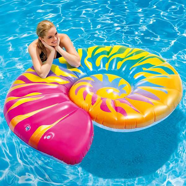 Intex - Colchonnette tapis de sol en forme de coquille escargot, dimension 157x127x25 cm, pour enfants à partir de 36 mois