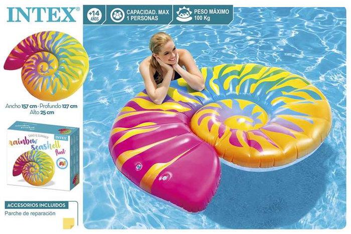 Intex - Colchonnette tapis de sol en forme de coquille escargot, dimension 157x127x25 cm, pour enfants à partir de 36 mois