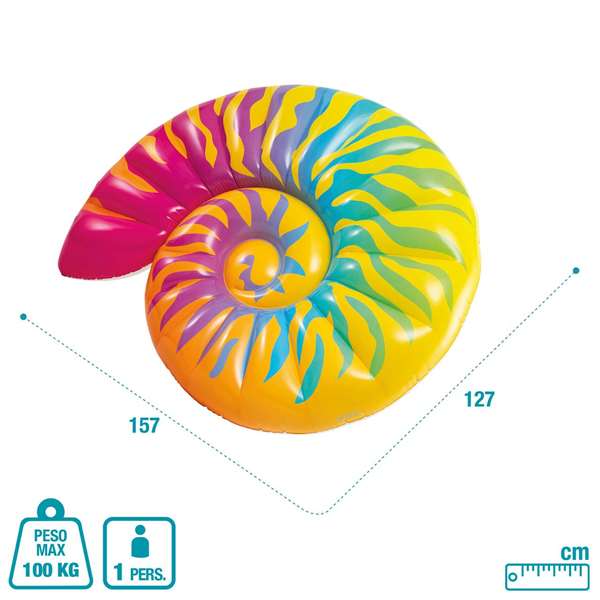 Intex - Colchonnette tapis de sol en forme de coquille escargot, dimension 157x127x25 cm, pour enfants à partir de 36 mois