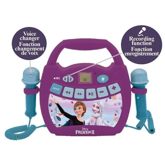 Lexibook Enceinte Karaoké Portable Bluetooth La Reine des Neiges 2 pour Enfants - Micros, Effets Lumineux, USB, Batterie Rechargeable Lexibook Enceinte Karaoké Portable Bluetooth La Reine des Neiges 2 pour Enfants - Micros, Effets Lumineux, USB, Batterie Rechargeable