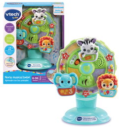 V-Tech Noria Musical Interactive 'Aprende Con Los Animales' avec Lumières et Sons - Jouet Éducatif en Espagnol pour Bébé 6+ Mois - Réf. 80-165967