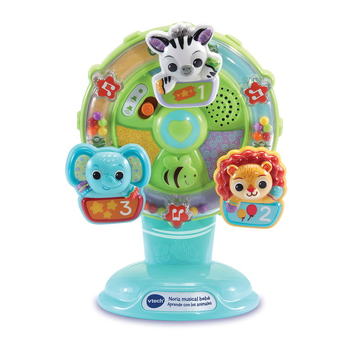 V-Tech Noria Musical Interactive 'Aprende Con Los Animales' avec Lumières et Sons - Jouet Éducatif en Espagnol pour Bébé 6+ Mois - Réf. 80-165967