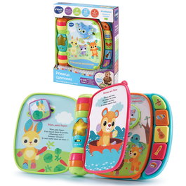 V-Tech Livre Interactif Musical Premières Chansons 80-166777 - 6 Mélodies, Sons d'Instruments, Volume Réglable - Enfants 6+ Mois - Langue Espagnol