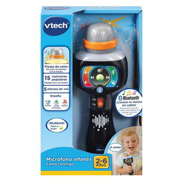 Vtech Microphone enfant Canta Conmigo avec 15 chansons populaires, connexion smartphone/MP3, avec lumières et sons, pour 2 à 6 ans, alimenté par 3 piles AAA