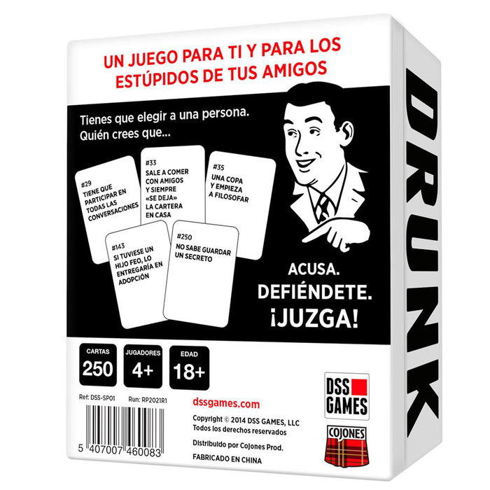 Cojones Games Jeu de Cartes Drunk Stoned or Stupid - Party Game Adulte +18, 4+ Joueurs, 30 Minutes