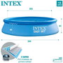 Intex Piscine gonflable Easy Set ronde, capacité 1942 L, pour 6 ans et plus, dimensions 244 x 61 cm, PVC