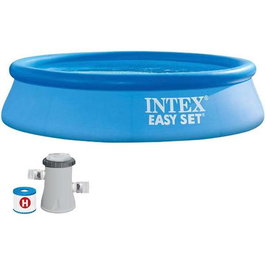 Intex - Piscine gonflable ronde Easy Set avec filtre pompe, capacité 1942 litres, 244 x 61 cm