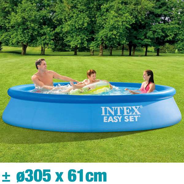 Intex Piscine gonflable ronde Easy Set, 305 cm de diamètre x 61 cm de hauteur, capacité 3077 litres, PVC, pour enfants à partir de 6 ans