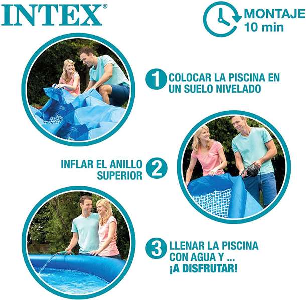 Intex - Piscine gonflable ronde Easy Set avec filtre-pompe, capacité 3077 litres, 305 x 61 cm - PVC