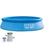 Intex - Piscine gonflable ronde Easy Set avec filtre-pompe, capacité 3077 litres, 305 x 61 cm - PVC