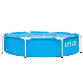 Intex 28205NP - Piscine hors sol tubulaire Metal Frame, ronde, diamètre 244 cm, hauteur 51 cm, couleur bleue