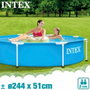 Intex Piscine Hors Sol Tubulaire Metal Frame Ronde Turquoise 244 x 51 cm