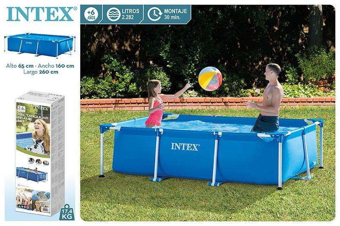 Intex Piscine hors sol tubulaire Rectangular Frame 260 x 160 x 65 cm