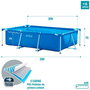 Intex - Piscine rectangulaire démontable 300 x 200 x 75 cm, Capacité 3834 litres, Pour +6 ans, PVC, Acier, Aluminium, PET, PP