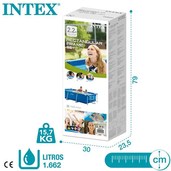 Intex Piscine Rectangulaire Tubulaire 28270NP 220 x 150 x 60 cm