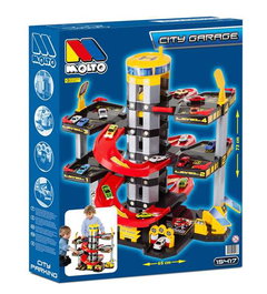 Molto - Garage de 5 étages pour voitures - Jeu de construction pour enfants de 3 ans et plus - Dimensions : 68x65x51 cm - En plastique - Langues : espagnol, anglais