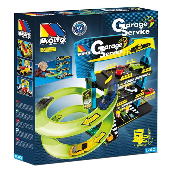 Molto Parking 3 étages pour enfants, dimensions 60x45x34 cm Molto Parking 3 étages pour enfants, dimensions 60x45x34 cm