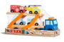 Molto Camion de pompiers en bois avec 6 véhicules, jeu de construction pour enfants