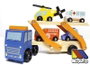 Molto Camion de pompiers en bois avec 6 véhicules, jeu de construction pour enfants
