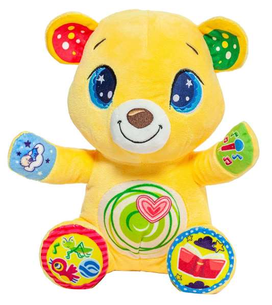 Molto Osito interactif ours en peluche avec lumière et sons, conteur d'histoires et enregistreur 24 cm, jouet éducatif en espagnol et anglais