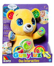 Molto Osito interactif ours en peluche avec lumière et sons, conteur d'histoires et enregistreur 24 cm, jouet éducatif en espagnol et anglais