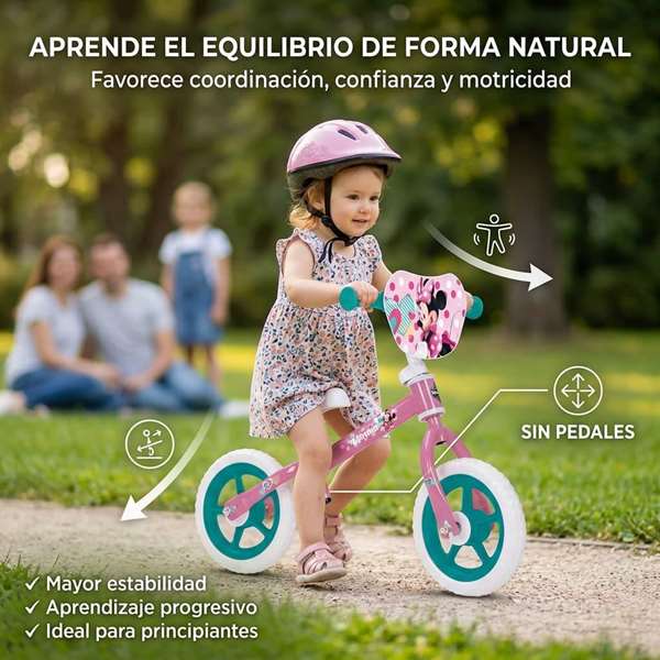 Huffy Bicicleta sin pedales Minnie 10" - Draisienne sans pédales pour enfants, à partir de 2 ans, roue 10 pouces, en fer, rose Huffy Bicicleta sin pedales Minnie 10" - Draisienne sans pédales pour enfants, à partir de 2 ans, roue 10 pouces, en fer, rose