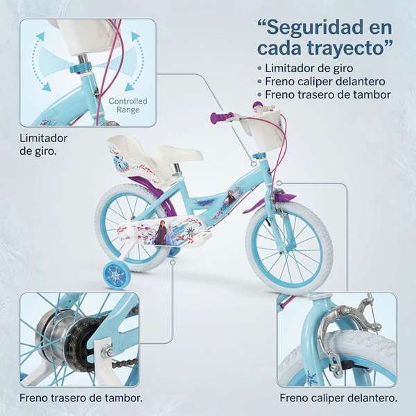 Huffy Bicicleta Frozen 16" pour enfants 5 à article ans - Bicyclette à roues de 16 pouces, coloris bleu Huffy Bicicleta Frozen 16" pour enfants 5 à article ans - Bicyclette à roues de 16 pouces, coloris bleu