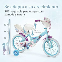 Huffy Bicicleta Frozen 16" pour enfants 5 à article ans - Bicyclette à roues de 16 pouces, coloris bleu