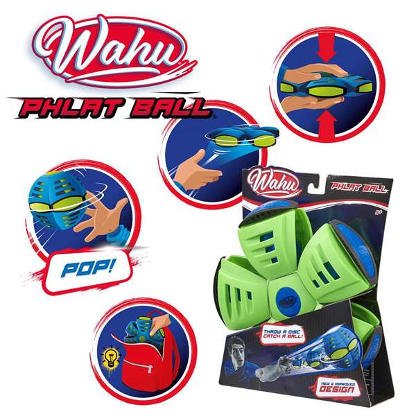 Goliath Pelota Wahu Phlat Ball - Lance comme un disque, rattrape comme une balle - 24x6x27 cm - Modèles surtidos (rouge, bleu ou vert)